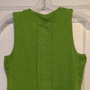 Green Y2K Ruffle Racerback Sleeveless Tank Top Cotton Small